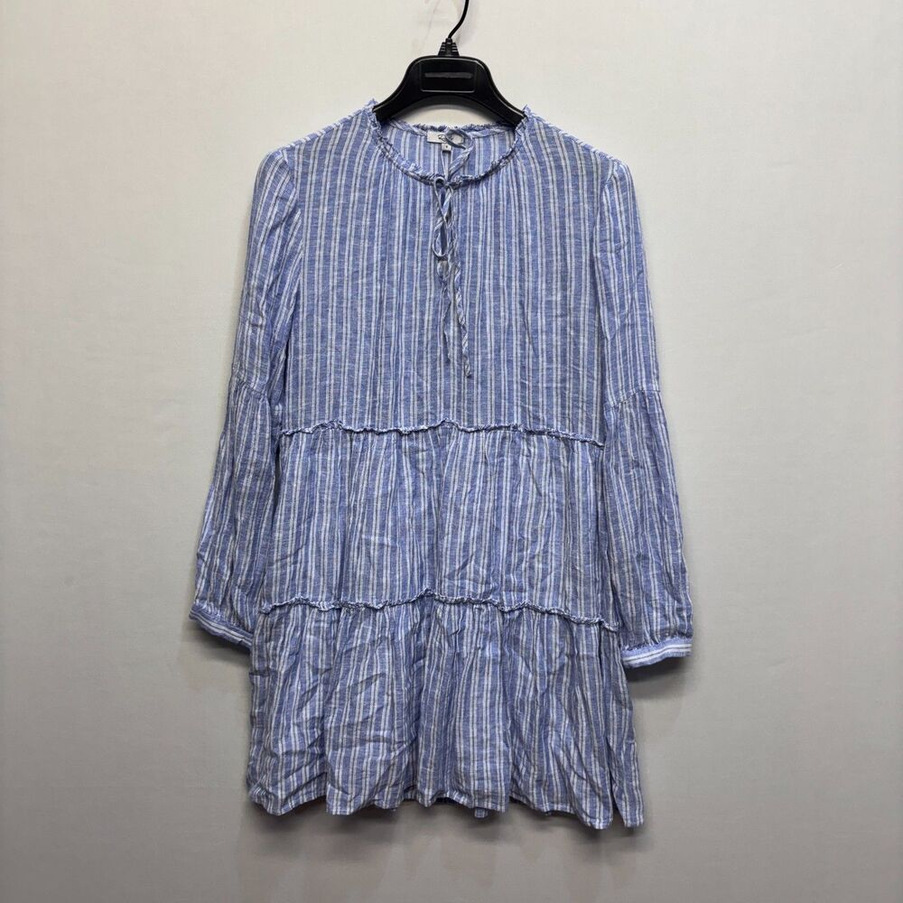 NWT Rails Women Everly Mini Dress Ludlow Stripe Size Small Linen Blend D101 -16